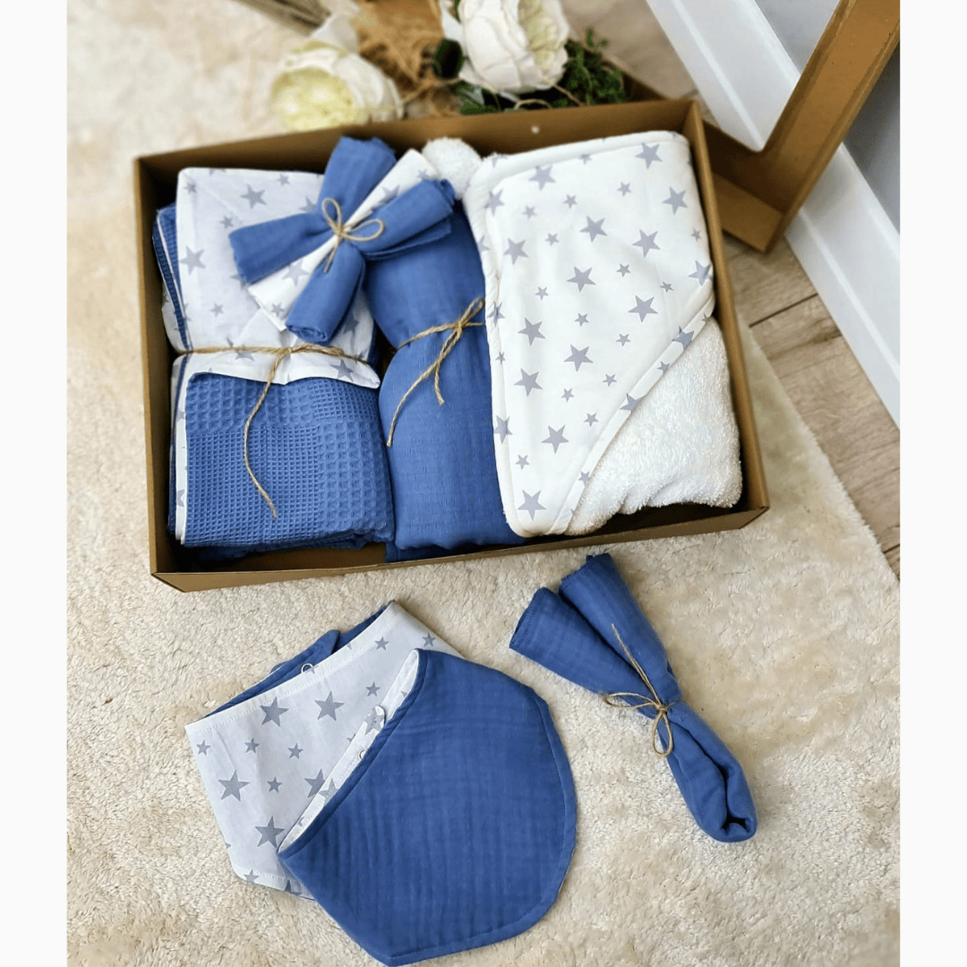 Baby Set 9-teilig Sterne Blau