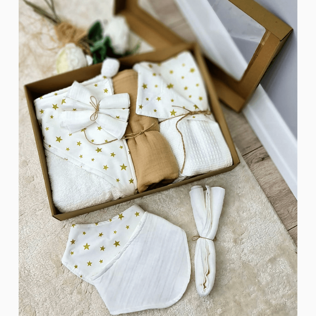 Baby Set 9-teilig Sterne Beige