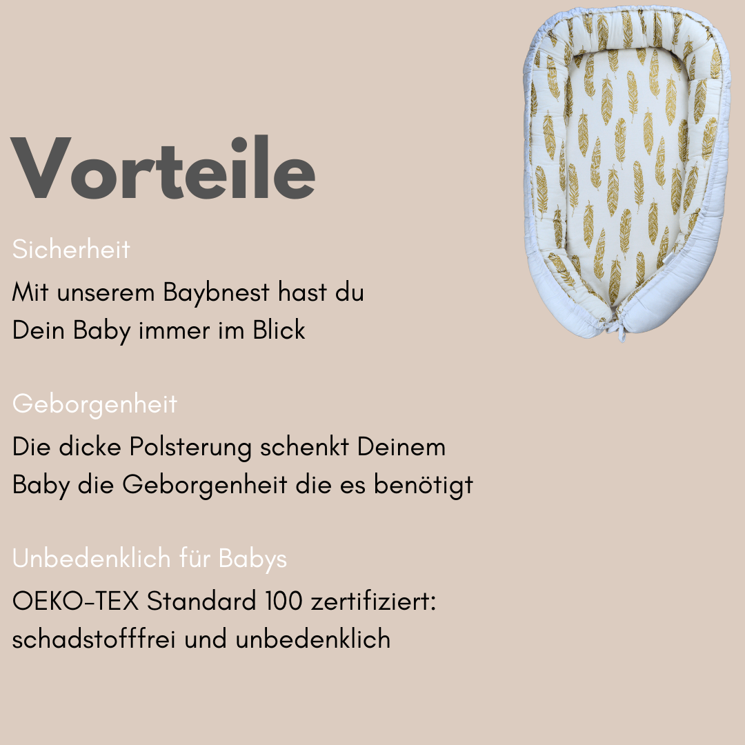 Babynest Goldfeder Weiß
