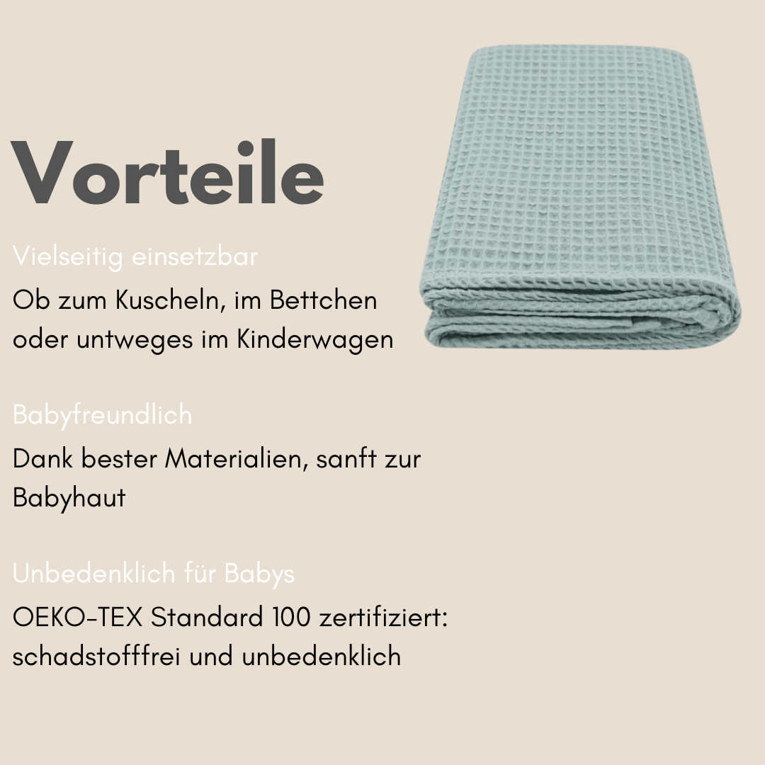 Babydecke Waffelpique Mint