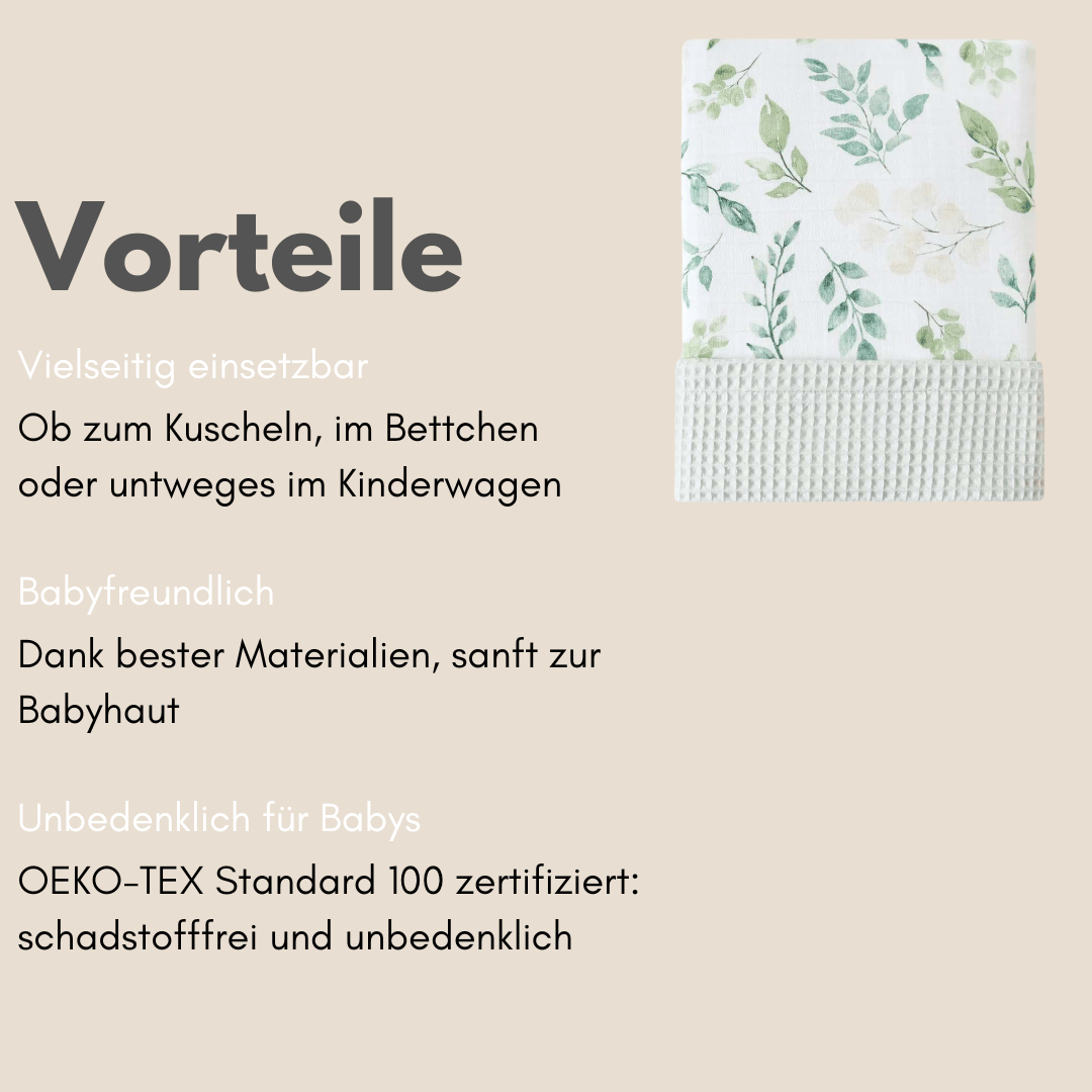 Babydecke waffelpique Natur