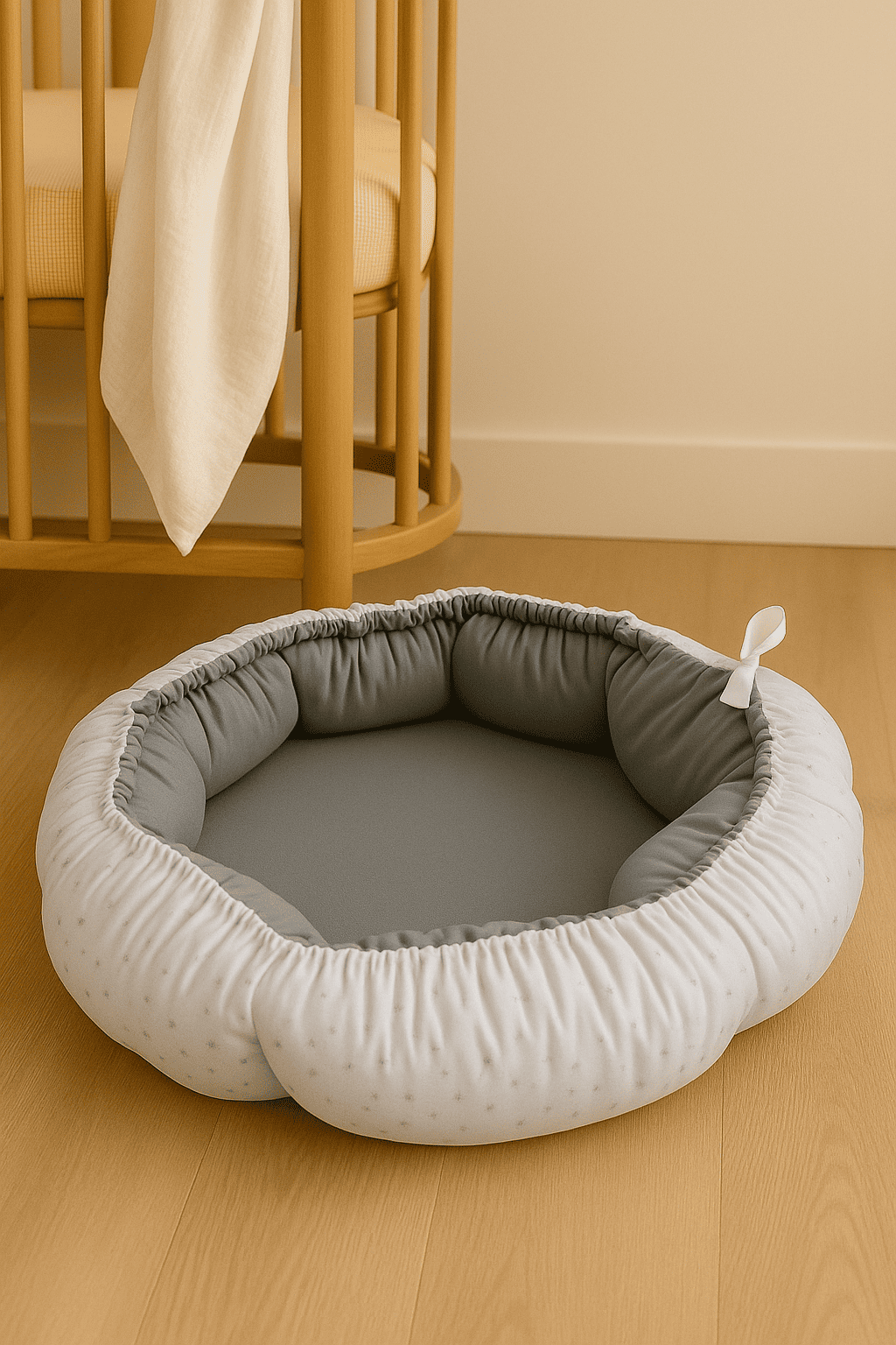Babynest 2in1 | Sterne Grau