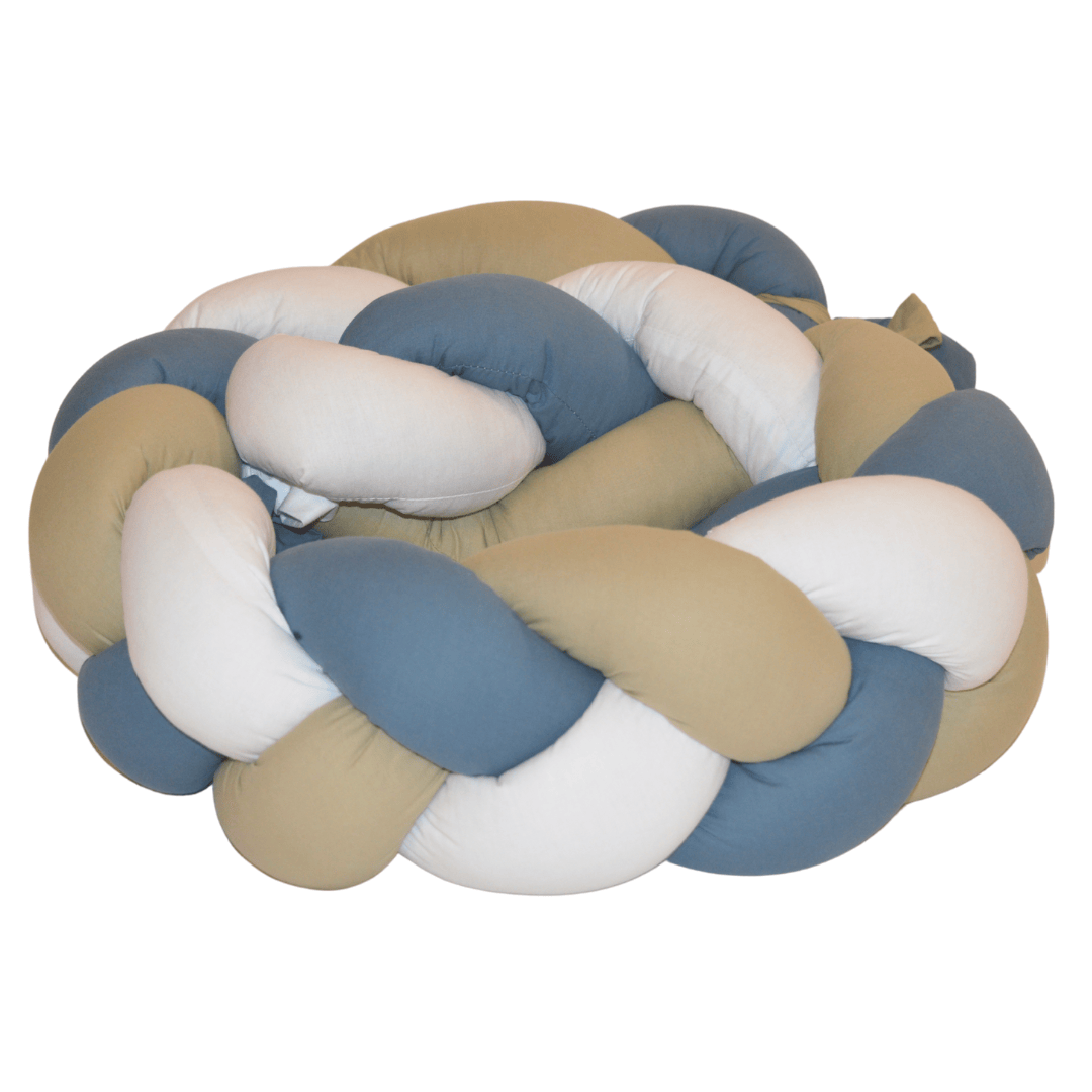 Bettschlange | Weiß Blau Dunkelbeige