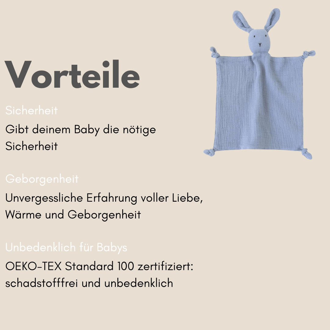 Schnuffeltuch Hase Blau Vorteile