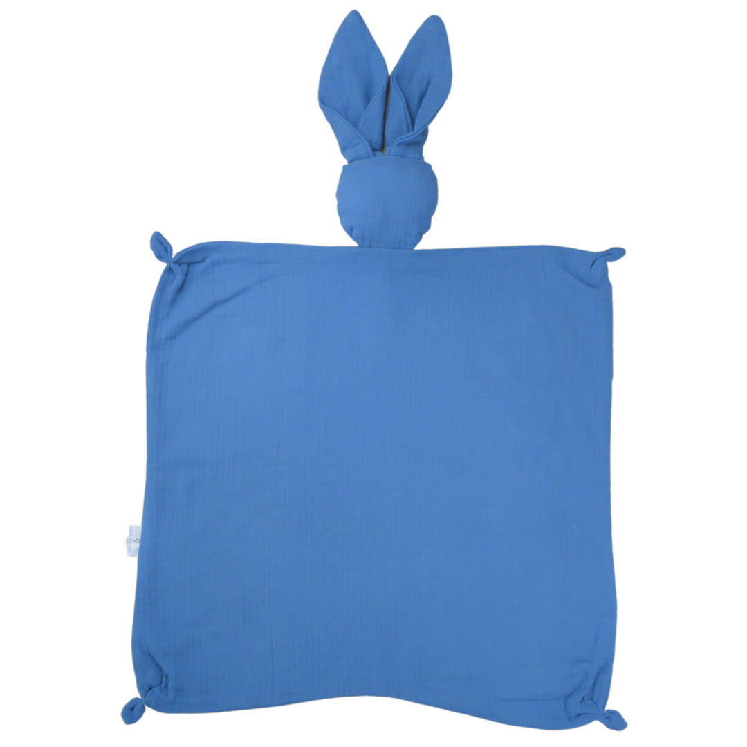 Schnuffeltuch Hase Musselin Blau