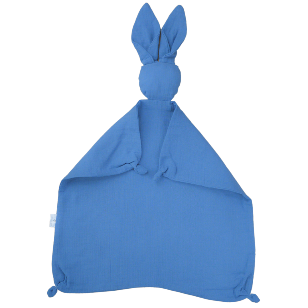 Schnuffeltuch Hase Musselin Blau