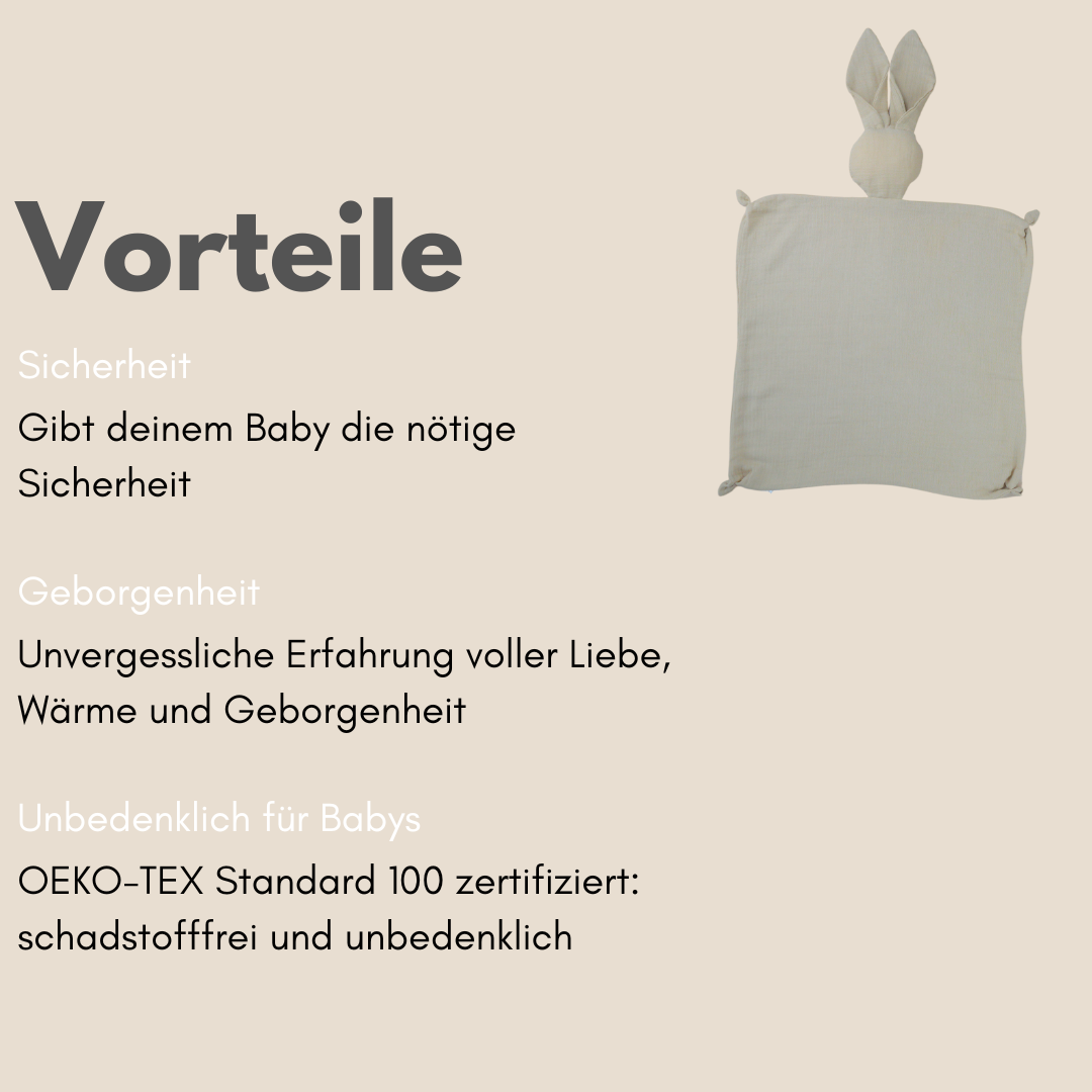 Schnuffeltuch Hase Musselin Beige